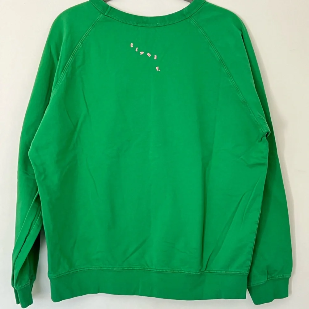 Anthropologie Green 'oui' Graphic Sweatshirt - Picture 9 of 10